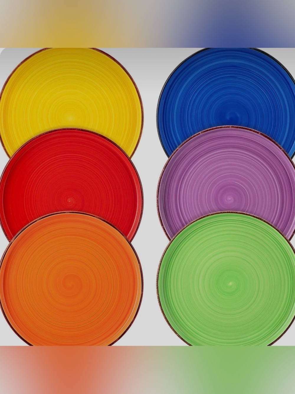 10 piece Vibrant Five-Piece Ceramic Plate & Bowl 🥣 Set — Multicolor - Stoneware